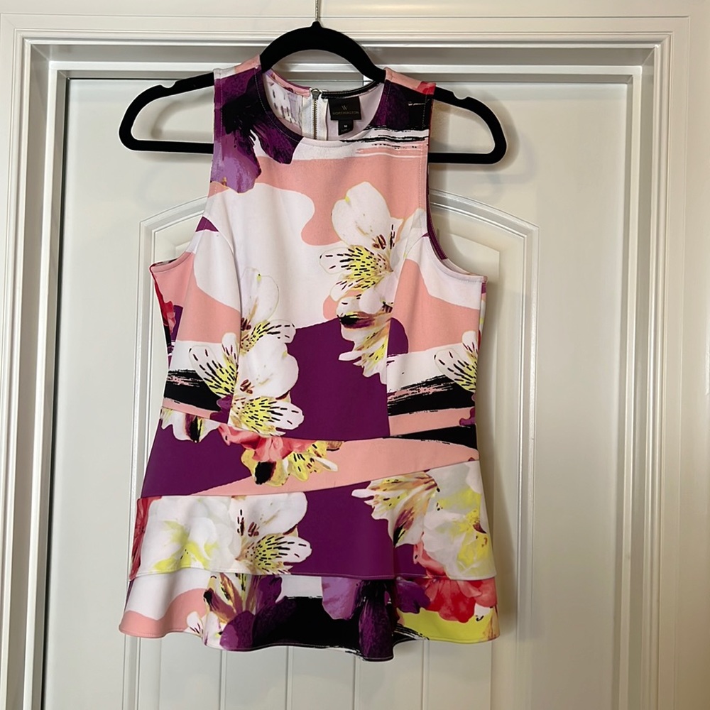Floral peplum tank